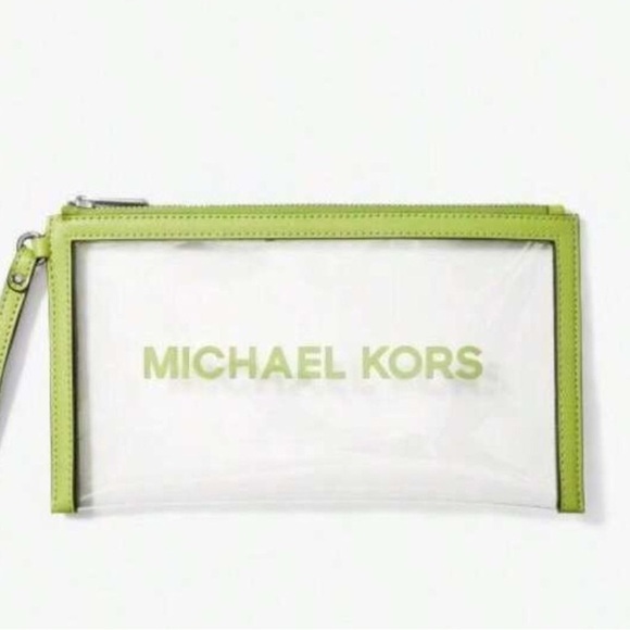 Jet Set Travel Large Clear Vinyl Wristlet - Picture 1 of 10